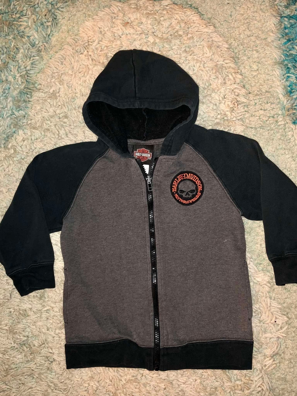 Harley-Davidson Boys' Skull Fleece Zipper Hoodie 4